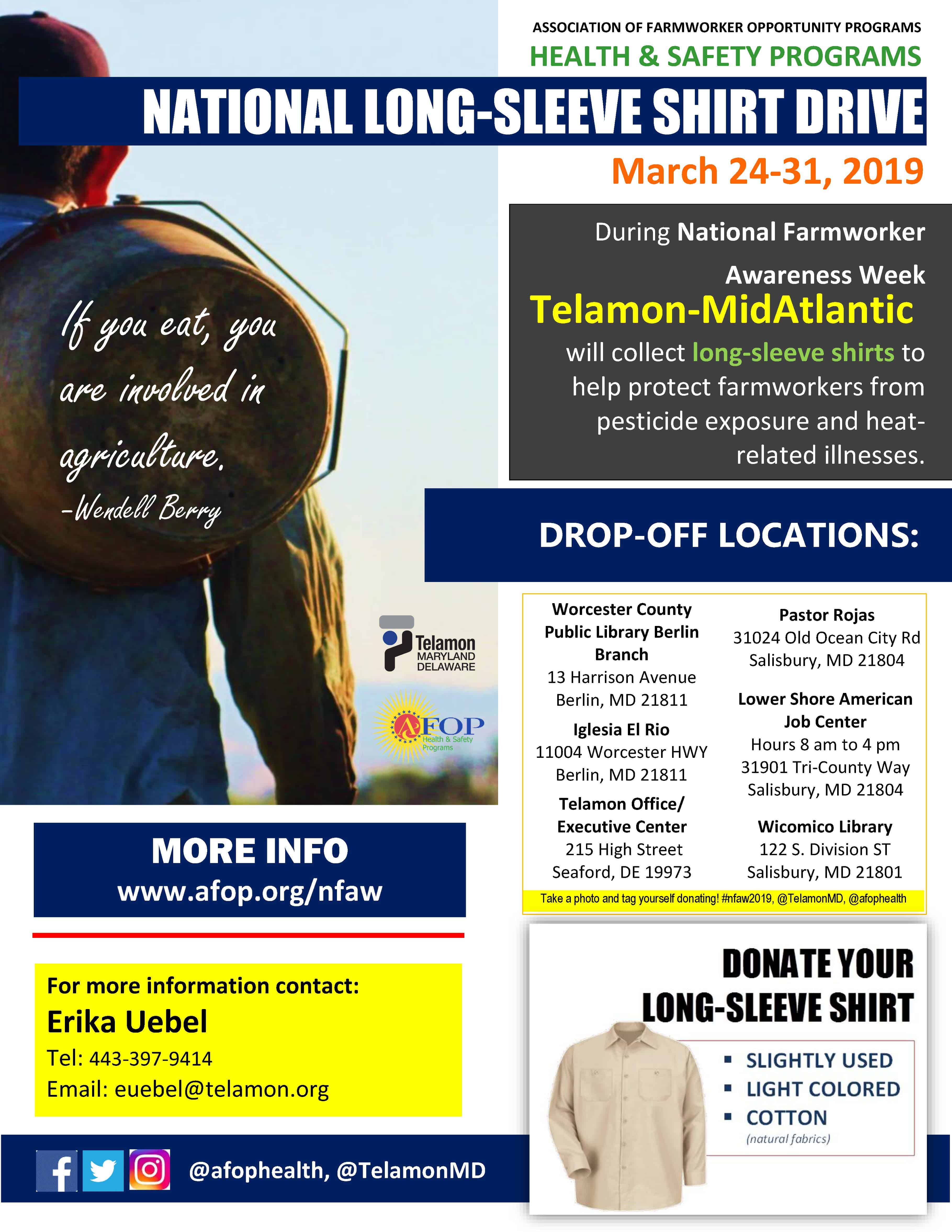 Telamon Long-Sleeve Shirt Drive Mar. 24-31, 2019